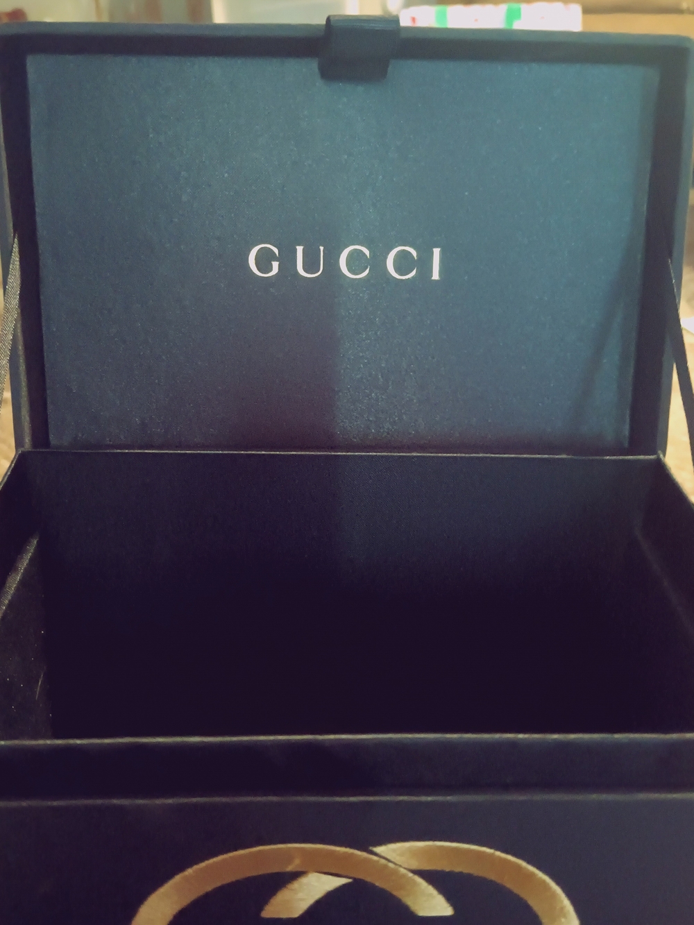Gucci Black Men's Jewelry Accessory Box with Gold Logo
